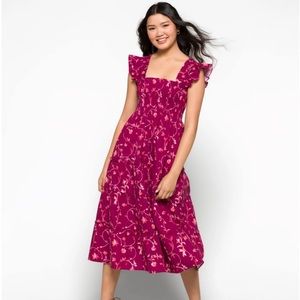 Hill House Ellie Nap Dress in Botanical Burgundy Size XS